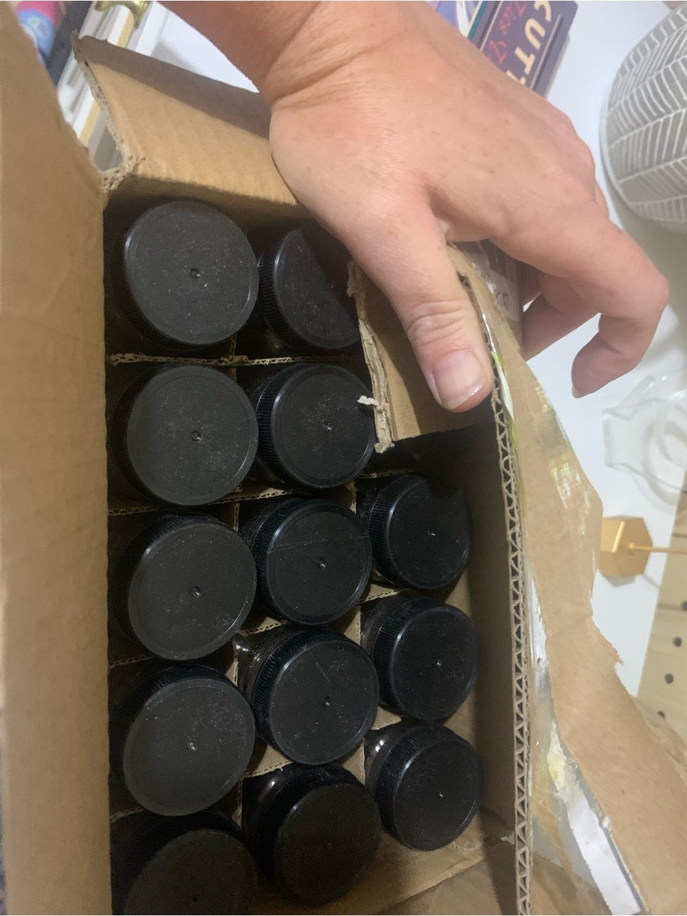 Amazon Black glass Storage Jars - Pack of 15 w/ labels